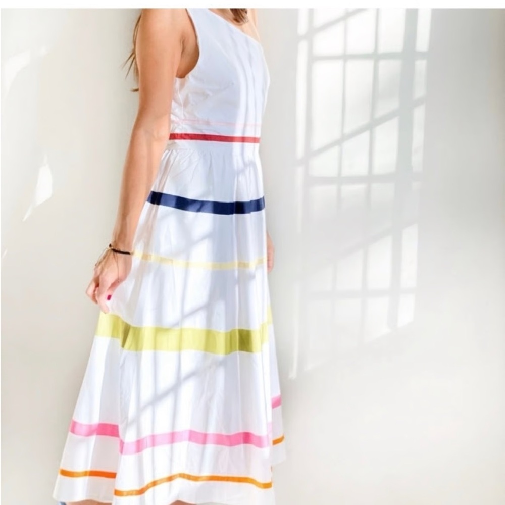 J. Crew White Striped Dress- size 10 - Picture 2 of 6